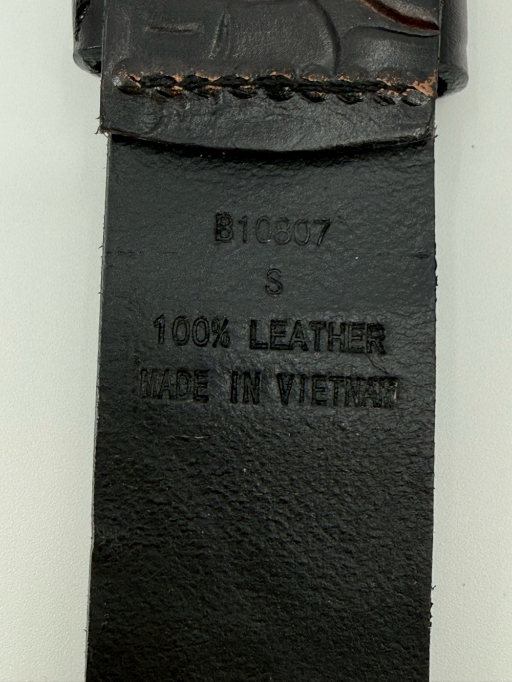 Patricia Nash Black Tooled Leather Belt S/M - Picture 6 of 9
